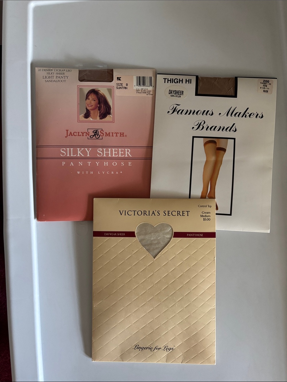 Jaclyn Smith & Victoria's Secret Sheer Pantyhose Bundle - Tan & Cream size med